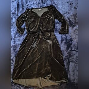 J. Jill Black Long Sleeve Velvet Dress